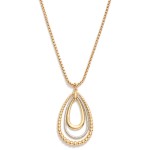 Wholesale snake Metal Chain Necklace Teardrop Linked Hoop Beaded Detail Pendent