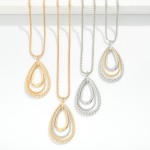 Wholesale snake Metal Chain Necklace Teardrop Linked Hoop Beaded Detail Pendent