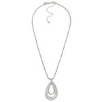 Wholesale snake Metal Chain Necklace Teardrop Linked Hoop Beaded Detail Pendent