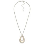 Wholesale snake Metal Chain Necklace Teardrop Linked Hoop Beaded Detail Pendent
