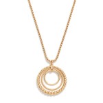 Wholesale snake Metal Chain Necklace Circle Linked Hoop Beaded Detail Pendent L