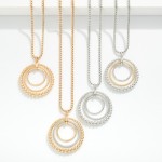 Wholesale snake Metal Chain Necklace Circle Linked Hoop Beaded Detail Pendent L