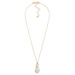 Wholesale metal Chain Link Necklace Necklace Glittery Stone Teardrop Pendent L E