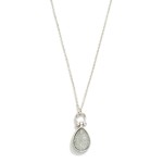 Wholesale metal Chain Link Necklace Necklace Glittery Stone Teardrop Pendent L E
