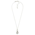 Wholesale metal Chain Link Necklace Necklace Glittery Stone Teardrop Pendent L E