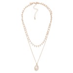 Wholesale layered Chain Link Necklace Pearls Rhinestone Pendent L Extender L