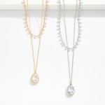 Wholesale layered Chain Link Necklace Pearls Rhinestone Pendent L Extender L