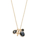 Wholesale metal Chain Link Necklace Glass Crystals Cross Pendent L Extender L