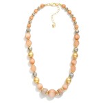 Wholesale beaded Necklace Stones Metal Tones Faceted Beads L Extender L