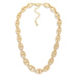 Wholesale metal Pig Nose Chain Link Necklace Rhinestones L Extender L
