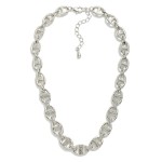Wholesale metal Pig Nose Chain Link Necklace Rhinestones L Extender L