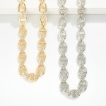 Wholesale metal Pig Nose Chain Link Necklace Rhinestones L Extender L