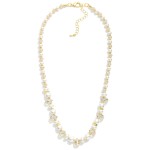 Wholesale beaded Necklace Pearls Glass Crystal Metal Tones L Extender L