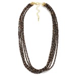 Wholesale layered Beaded Necklace Petite Faceted Beads L Extender L