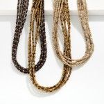 Wholesale layered Beaded Necklace Petite Faceted Beads L Extender L