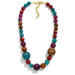 Wholesale marbled Acetate Bead Beaded Necklace L Extender L