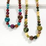 Wholesale marbled Acetate Bead Beaded Necklace L Extender L