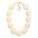 Chunky Marbled Acetate Bead Beaded Necklace

- Approximately 16" L
- Extender 3" L