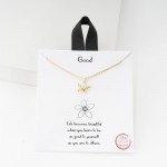 Wholesale dainty Chain Link Necklace Flower Pendant L Extender L Hypoallergenic