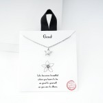 Wholesale dainty Chain Link Necklace Flower Pendant L Extender L Hypoallergenic