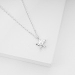 Wholesale dainty Chain Link Necklace Flower Pendant L Extender L Hypoallergenic