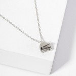 Wholesale dainty Chain Link Necklace Metal Piano Pendant L Extender L Hypoallerg