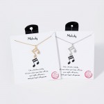 Wholesale dainty Chain Link Necklace Cubic Zirconia Music Note Symbol Pendant L