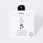 Wholesale dainty Chain Link Necklace Cubic Zirconia Music Note Symbol Pendant L