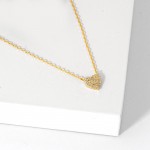 Wholesale dainty Chain Link Necklace Pave Cubic Zirconia Heart Pedant L Extender