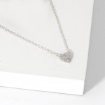 Wholesale dainty Chain Link Necklace Pave Cubic Zirconia Heart Pedant L Extender
