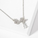 Wholesale dainty Chain Link Necklace Cubic Zirconia Butterfly Pendant L Extender