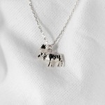 Wholesale dainty Chain Link Necklace Metal Moose Pendant L Extender L Hypoallerg