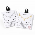 Wholesale dainty Chain Link Necklace Metal Bubble Plus Sign Cubic Zirconia Charm