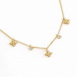 Wholesale dainty Chain Link Necklace Metal Bubble Plus Sign Cubic Zirconia Charm