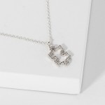 Wholesale dainty Chain Link Necklace Cubic Zirconia Puzzle Piece Pendant L Exten