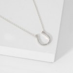 Wholesale dainty Chain Link Necklace Cubic Zirconia Horseshoe Pedant L Extender