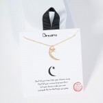 Wholesale dainty Chain Link Necklace Metal Star Moon Pendants L Extender L Hypoa