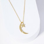 Wholesale dainty Chain Link Necklace Metal Star Moon Pendants L Extender L Hypoa