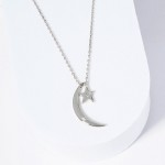 Wholesale dainty Chain Link Necklace Metal Star Moon Pendants L Extender L Hypoa