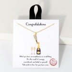 Wholesale dainty Chain Link Necklace Cubic Zirconia Champagne Bottle Pendant L E