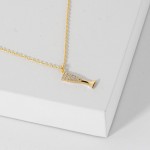 Wholesale dainty Chain Link Necklace Cubic Zirconia Champagne Bottle Pendant L E