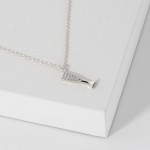 Wholesale dainty Chain Link Necklace Cubic Zirconia Champagne Bottle Pendant L E