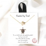 Wholesale dainty Chain Link Necklace Cubic Zirconia Sea Turtle Pendant L Extende