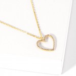 Wholesale dainty Chain Link Necklace Cubic Zirconia Heart Pendant L Extender L H