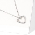 Wholesale dainty Chain Link Necklace Cubic Zirconia Heart Pendant L Extender L H