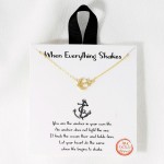Wholesale dainty Chain Link Necklace Cubic Zirconia Anchor Pendant L Extender L