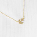 Wholesale dainty Chain Link Necklace Cubic Zirconia Anchor Pendant L Extender L
