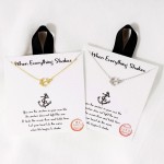 Wholesale dainty Chain Link Necklace Cubic Zirconia Anchor Pendant L Extender L