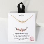 Wholesale dainty Chain Link Necklace Cubic Zirconia Flower Cluster Pendant L Ext