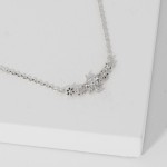 Wholesale dainty Chain Link Necklace Cubic Zirconia Flower Cluster Pendant L Ext
